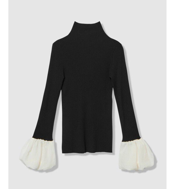 allureville「タフタバルーンスリーブコンビプルオーバー」|ニット・セーター|