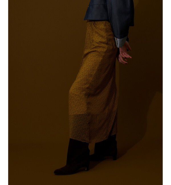 allureville「ルミナスプリントドレープスカート」|タイト|