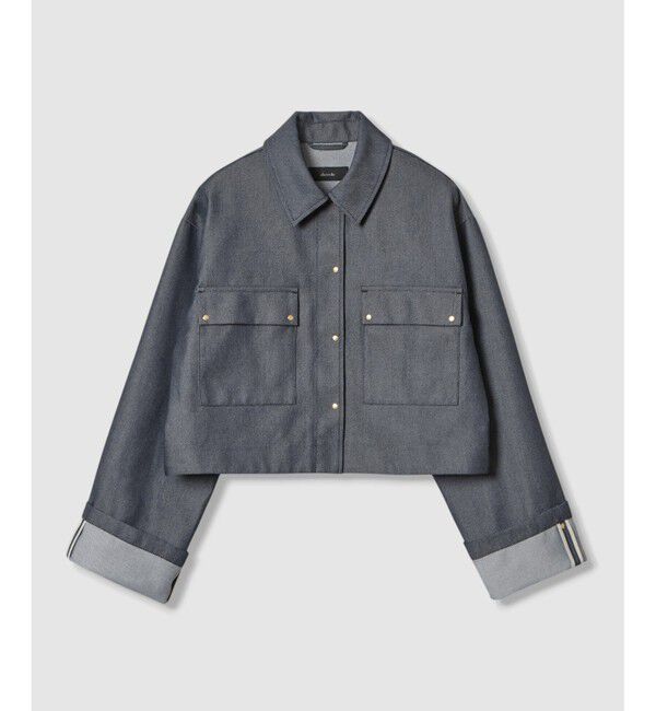 allureville「リジッドデニムライクブルゾン」|ブルゾン・スタジャン|