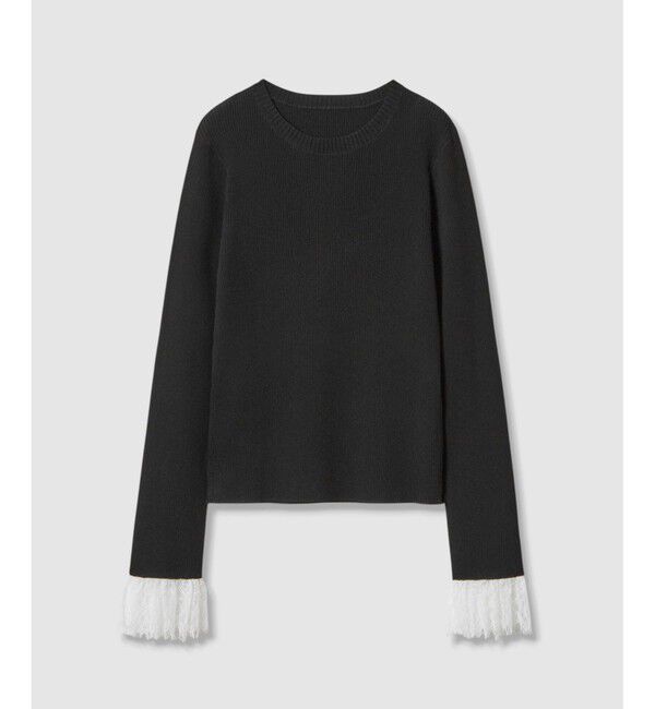 LOULOU WILLOUGHBY「【LOULOU WILLOUGHBY】スリーブヘムレースプルオーバー」|ニット・セーター|