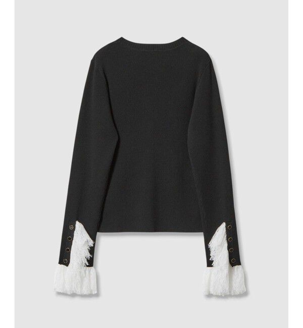 LOULOU WILLOUGHBY「【LOULOU WILLOUGHBY】スリーブヘムレースプルオーバー」|ニット・セーター|