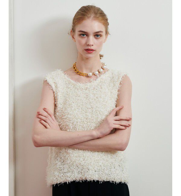 LOULOU WILLOUGHBY「【LOULOU WILLOUGHBY】リボンシャギープルオーバー」|ニット・セーター|