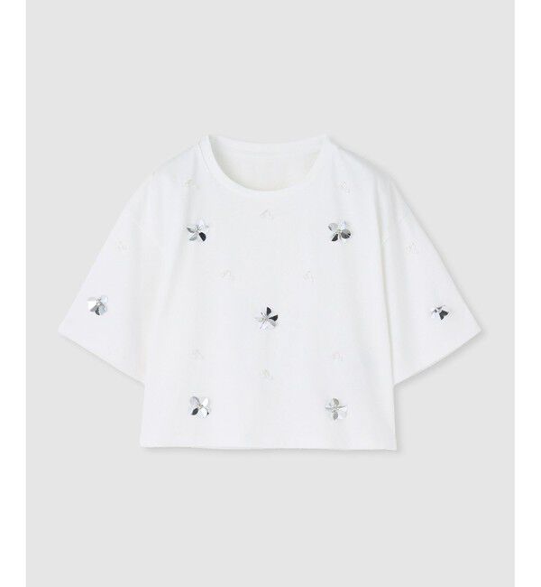 LOULOU WILLOUGHBY「【LOULOU WILLOUGHBY】スパンコールＴシャツ」|Tシャツ・カットソー|