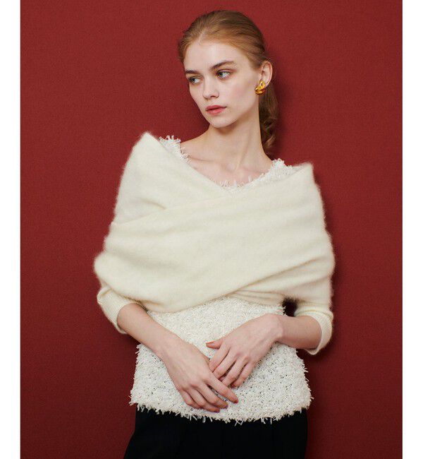 LOULOU WILLOUGHBY「【LOULOU WILLOUGHBY】クロスアームニット」|ストール|