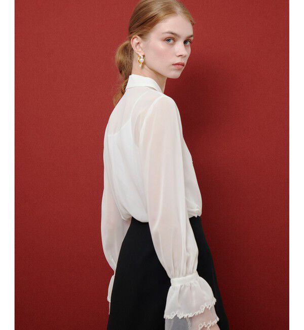 LOULOU WILLOUGHBY「【LOULOU WILLOUGHBY】レタード刺繍ブラウス」|シャツ・ブラウス|