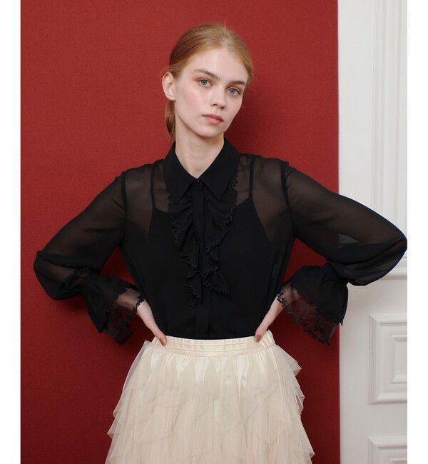 LOULOU WILLOUGHBY「【LOULOU WILLOUGHBY】レタード刺繍ブラウス」|シャツ・ブラウス|