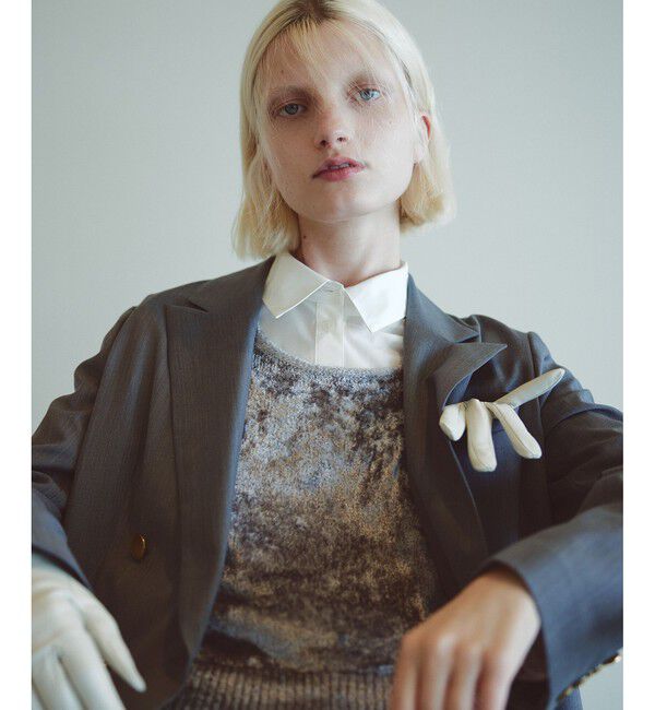 allureville「トリアセサイロピークドラペルジャケット」|テーラードジャケット|グレー