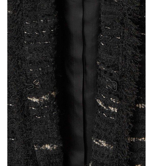 allureville「ジオリカツイードラウンドネックジャケット」|ノーカラージャケット|