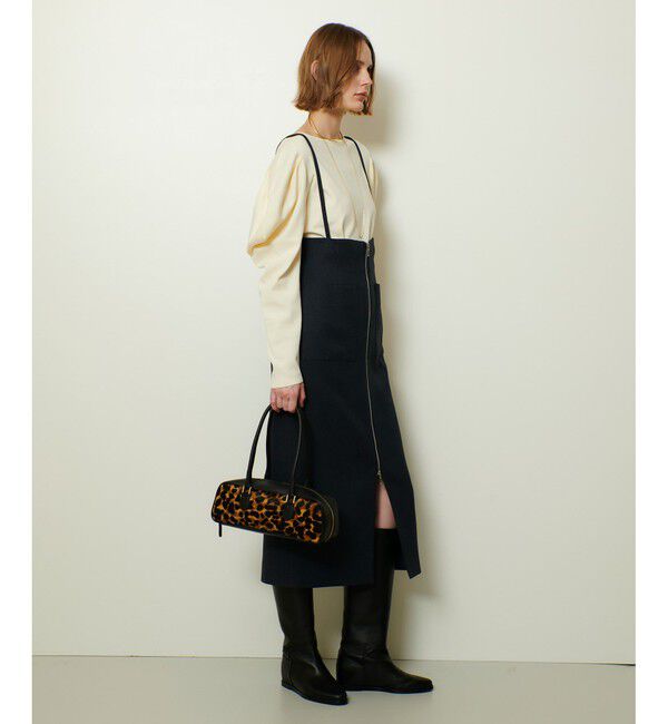 allureville「メランジピンヘッドサススカート」|タイト|