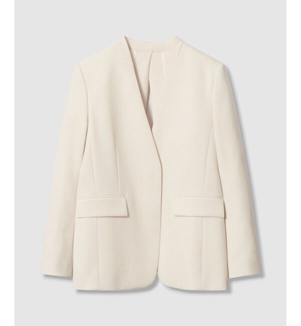 LOULOU WILLOUGHBY「【LOULOU WILLOUGHBY】ダブルクロスノーカラーリボンジャケット」|ノーカラージャケット|