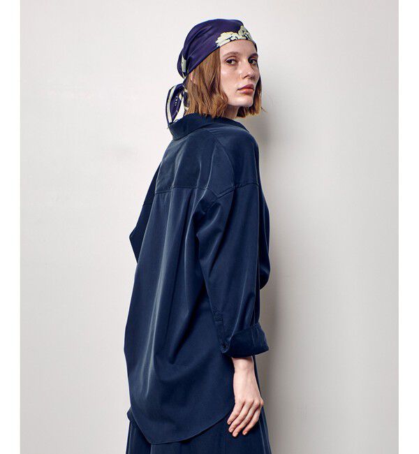 allureville「フィブリルカシュクールシャツ」|シャツ・ブラウス|ネイビー