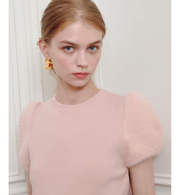 LOULOU WILLOUGHBY「WEB限定【LOULOU WILLOUGHBY】フェザースリーブプルオーバー」|ニット・セーター|ライトピンク