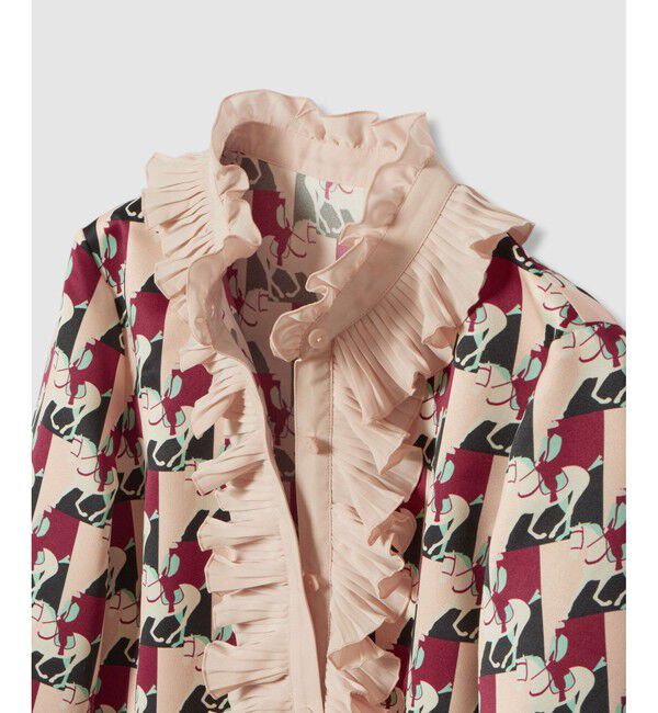 LOULOU WILLOUGHBY「【LOULOU WILLOUGHBY】ホースジオメトリックプリントブラウス」|シャツ・ブラウス|