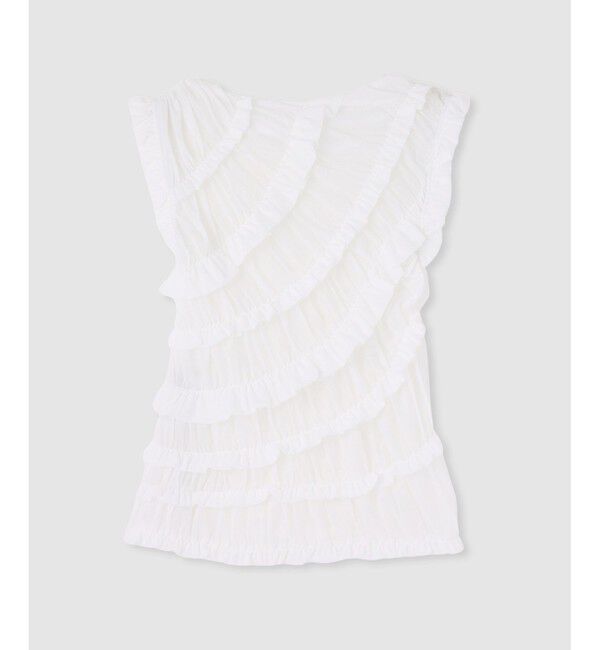 LOULOU WILLOUGHBY「【LOULOU WILLOUGHBY】オーガンジートリコットギャザープルオーバー」|Tシャツ・カットソー|