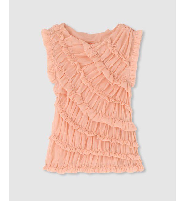 LOULOU WILLOUGHBY「【LOULOU WILLOUGHBY】オーガンジートリコットギャザープルオーバー」|Tシャツ・カットソー|