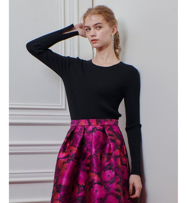 LOULOU WILLOUGHBY「【LOULOU WILLOUGHBY】LAME RIBプルオーバー」|ニット・セーター|ブラック