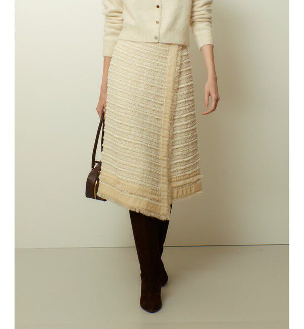 allureville「ジオリカラップスカート」|スカート|アイボリー