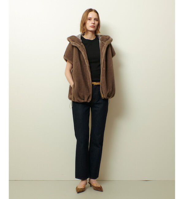 allureville「フェイクミンクファーフーディーブルゾン」|ブルゾン・スタジャン|