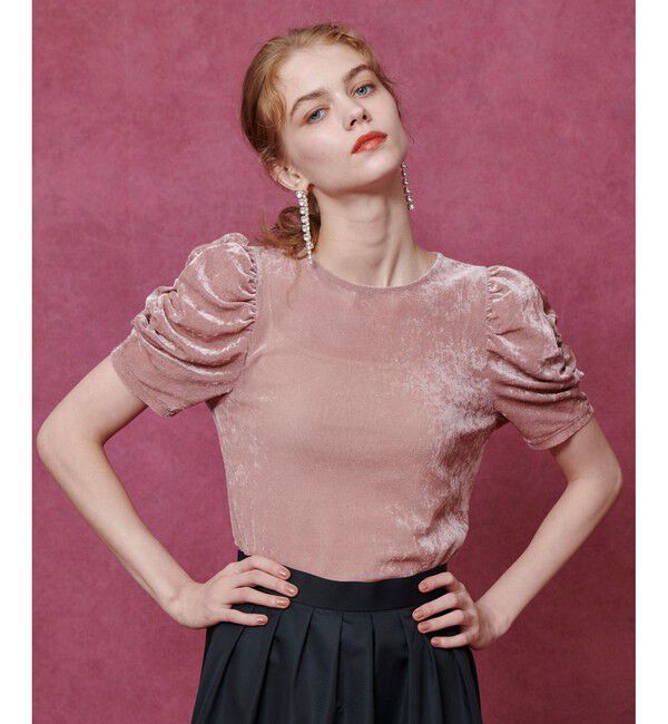 LOULOU WILLOUGHBY「【LOULOU WILLOUGHBY】ベロア半袖プルオーバー」|Tシャツ・カットソー|