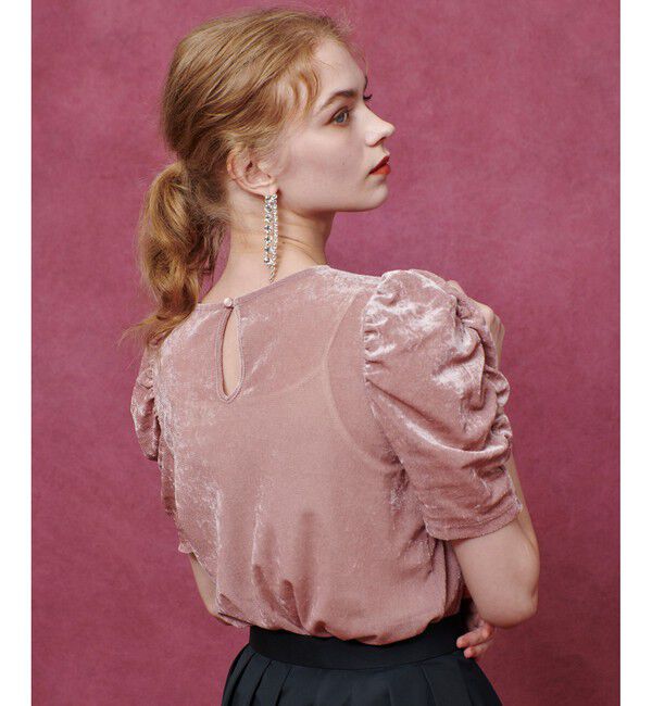 LOULOU WILLOUGHBY「【LOULOU WILLOUGHBY】ベロア半袖プルオーバー」|Tシャツ・カットソー|