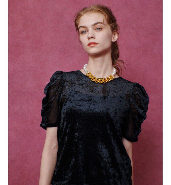 LOULOU WILLOUGHBY「【LOULOU WILLOUGHBY】ベロア半袖プルオーバー」|Tシャツ・カットソー|