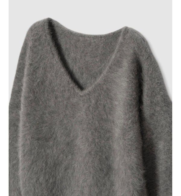allureville「カシミヤブレンドファー加工Ｖプルオーバー」|ニット・セーター|