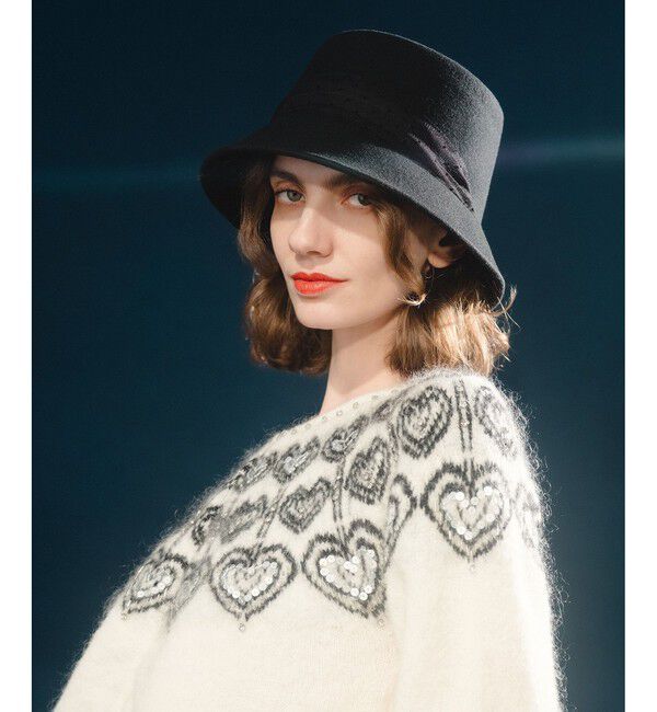 LOULOU WILLOUGHBY「【LOULOU WILLOUGHBY】ハートJQニットブルゾン」|ブルゾン・スタジャン|ホワイト系