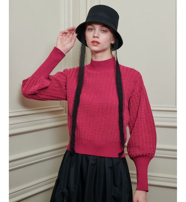 LOULOU WILLOUGHBY「【LOULOU WILLOUGHBY】ロングリブカフスモールプルオーバー」|ニット・セーター|パープル