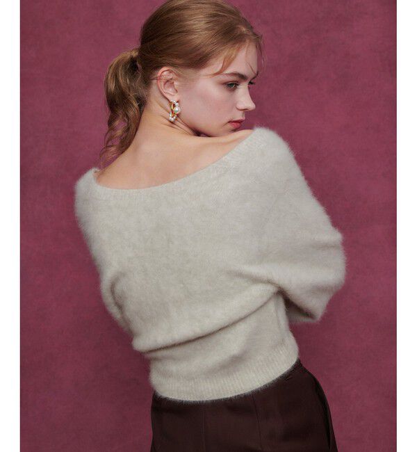 LOULOU WILLOUGHBY「【LOULOU WILLOUGHBY】カシミヤブレンドファー加工Ｖカーディガン」|カーディガン|