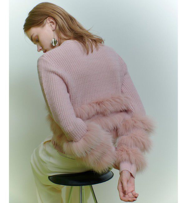 LOULOU WILLOUGHBY「【LOULOU WILLOUGHBY】フォックスファートリミングプルオーバー」|ニット・セーター|