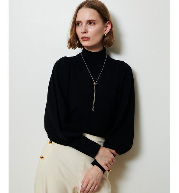 allureville「パフタートルプルオーバー」|ニット・セーター|ブラック