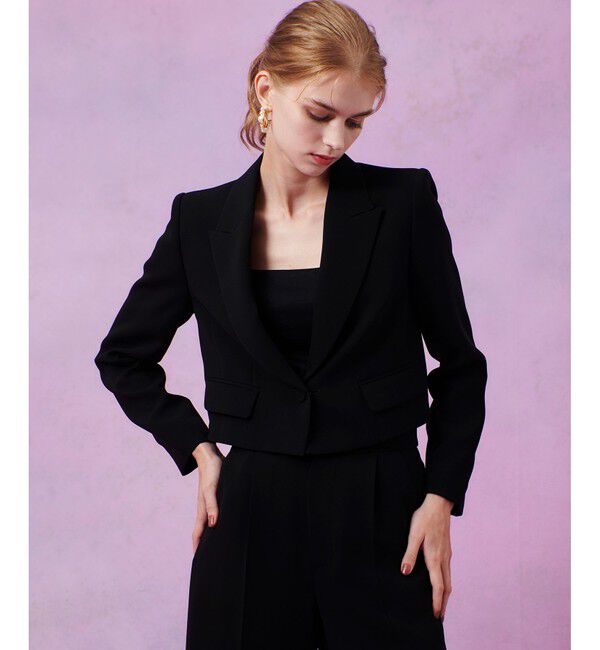 LOULOU WILLOUGHBY「【LOULOU WILLOUGHBY】ダブルクロスショートジャケット」|テーラードジャケット|