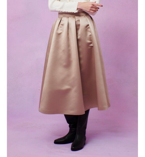 LOULOU WILLOUGHBY「【LOULOU WILLOUGHBY】ヘビーサテンタックスカート」|スカート|