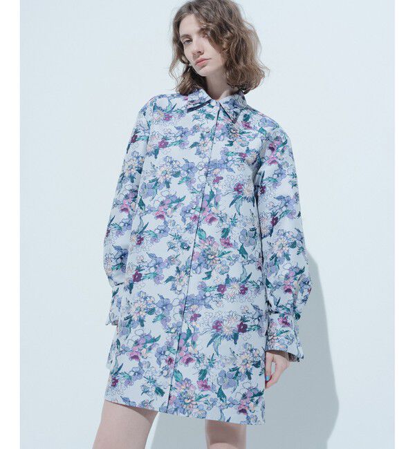 LOULOU WILLOUGHBY「【LOULOU WILLOUGHBY】LIMONTAフラワージャガードシャツワンピース」|ワンピース|ラベンダー