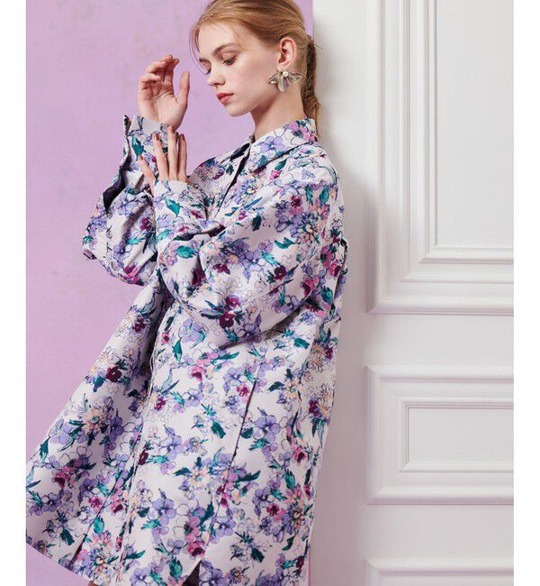 LOULOU WILLOUGHBY「【LOULOU WILLOUGHBY】LIMONTAフラワージャガードシャツワンピース」|ワンピース|