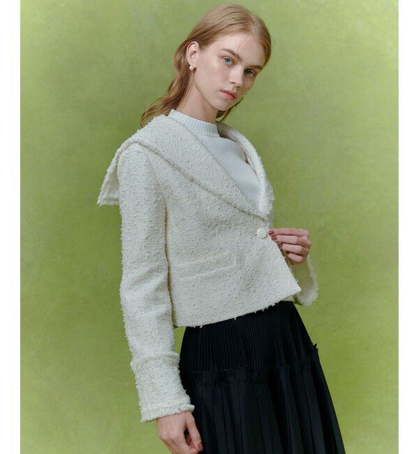 LOULOU WILLOUGHBY「【LOULOU WILLOUGHBY】ファンシーツイードセーラージャケット」|テーラードジャケット|