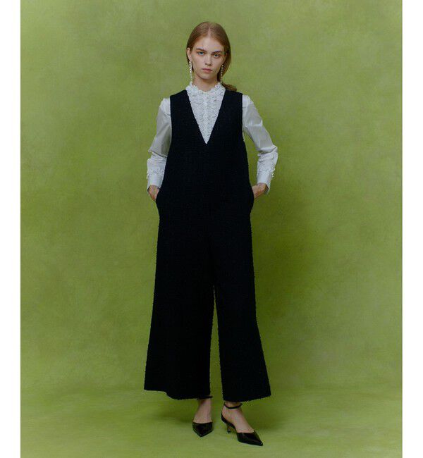 LOULOU WILLOUGHBY「【LOULOU WILLOUGHBY】ファンシーツイードオールインワン」|オールインワン|ネイビー