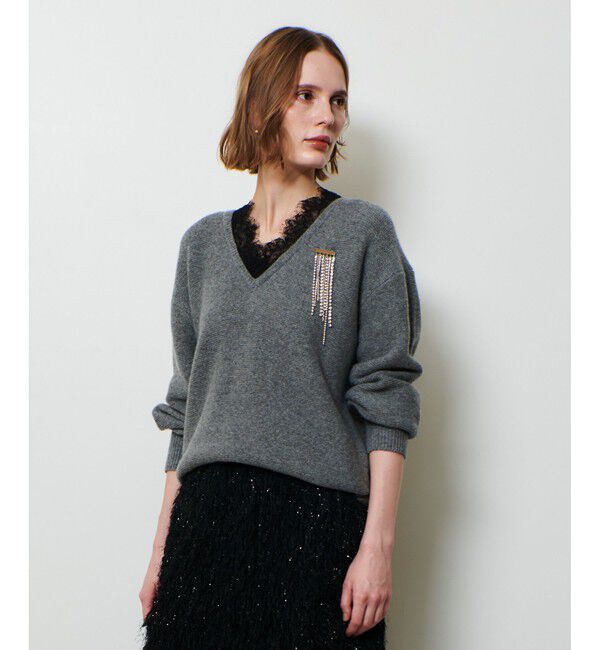 allureville「レースドッキングプルオーバー」|ニット・セーター|