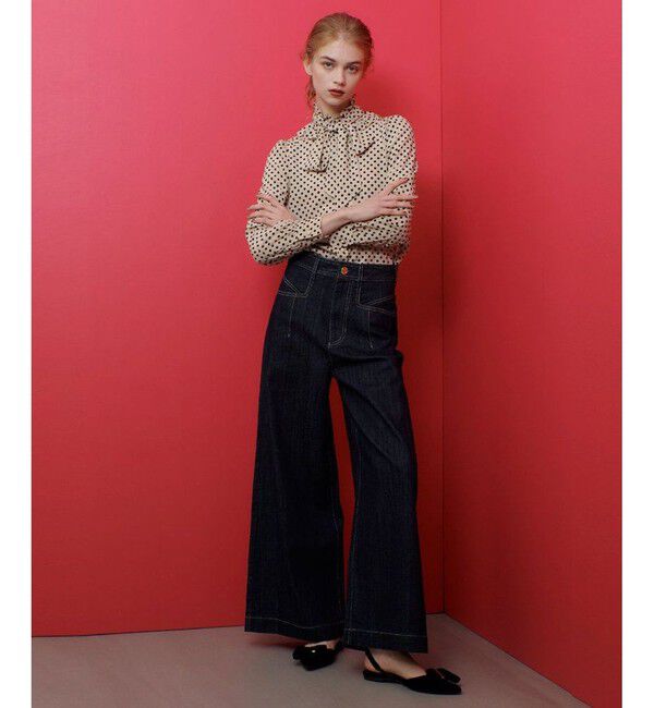 LOULOU WILLOUGHBY「◇【LOULOU WILLOUGHBY】デシンドットフリルボウタイブラウス」|シャツ・ブラウス|