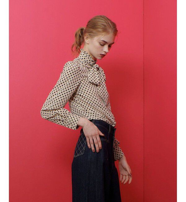 LOULOU WILLOUGHBY「◇【LOULOU WILLOUGHBY】デシンドットフリルボウタイブラウス」|シャツ・ブラウス|