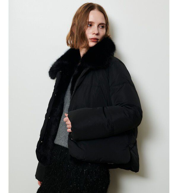 allureville「ファーカラーショートダウンコート」|ダウン|