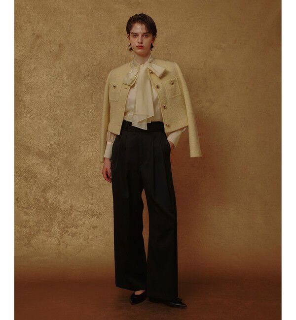 allureville「ブークレーノーカラージャケット」|ノーカラージャケット|