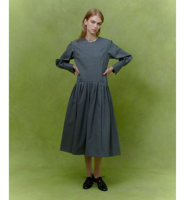 LOULOU WILLOUGHBY「【LOULOU WILLOUGHBY】ウールトロローウエストワンピース」|ワンピース|