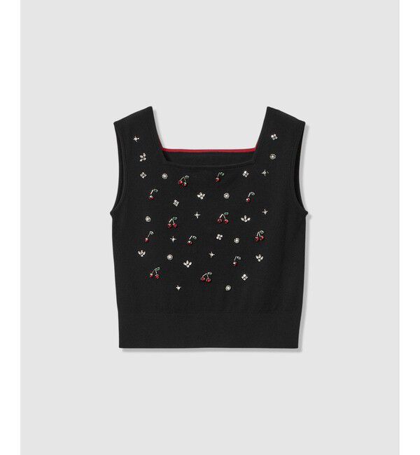 LOULOU WILLOUGHBY「【LOULOU WILLOUGHBY】CHERRYビジュータンク」|ニット・セーター|