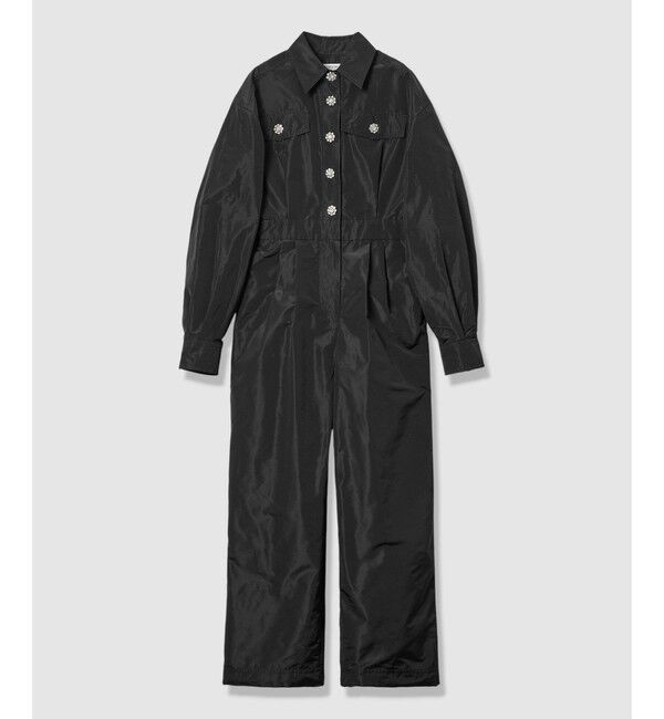 LOULOU WILLOUGHBY「【LOULOU WILLOUGHBY】タフタビジュー釦オールインワン」|オールインワン|