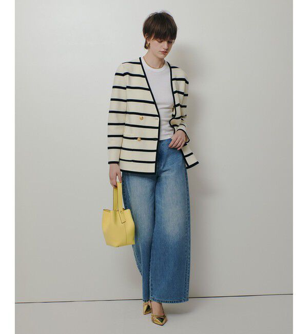 allureville「ガーターノーカラーニットジャケット」|カーディガン|