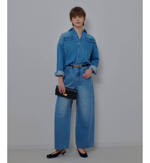 allureville「サイド切替オーバルデニムパンツ」|チノ|