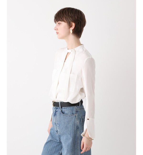 allureville「ブライトツイルアシメボウブラウス」|シャツ・ブラウス|