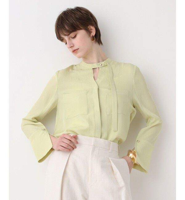 allureville「ブライトツイルアシメボウブラウス」|シャツ・ブラウス|イエロー