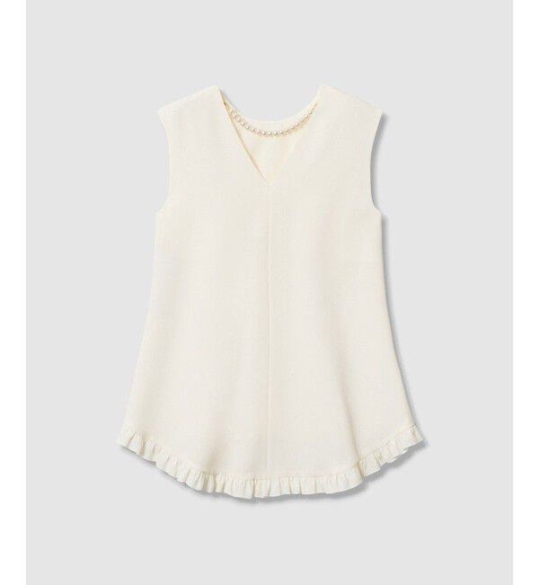 LOULOU WILLOUGHBY「【LOULOU WILLOUGHBY】パールネックレス付きフリルブラウス」|シャツ・ブラウス|